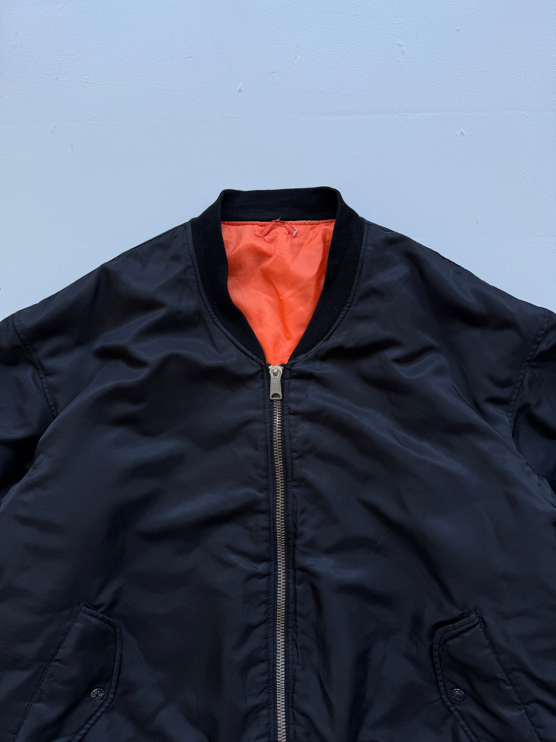 Black Reversible 90's Vintage Bomber Jacket - XXL