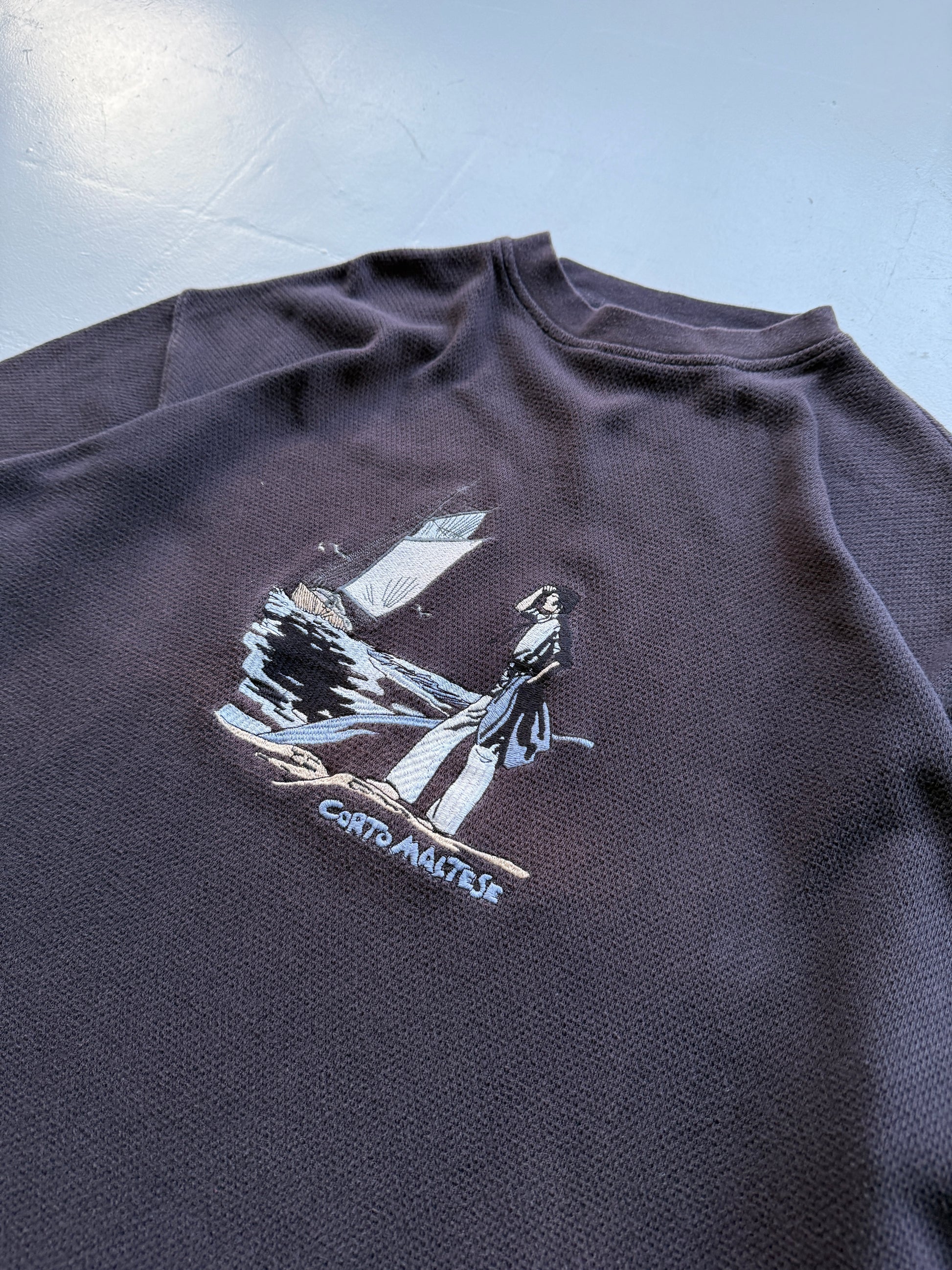 Faded Navy Blue Corto Maltese 00's Vintage Anime Sweatshirt Jumper - XL