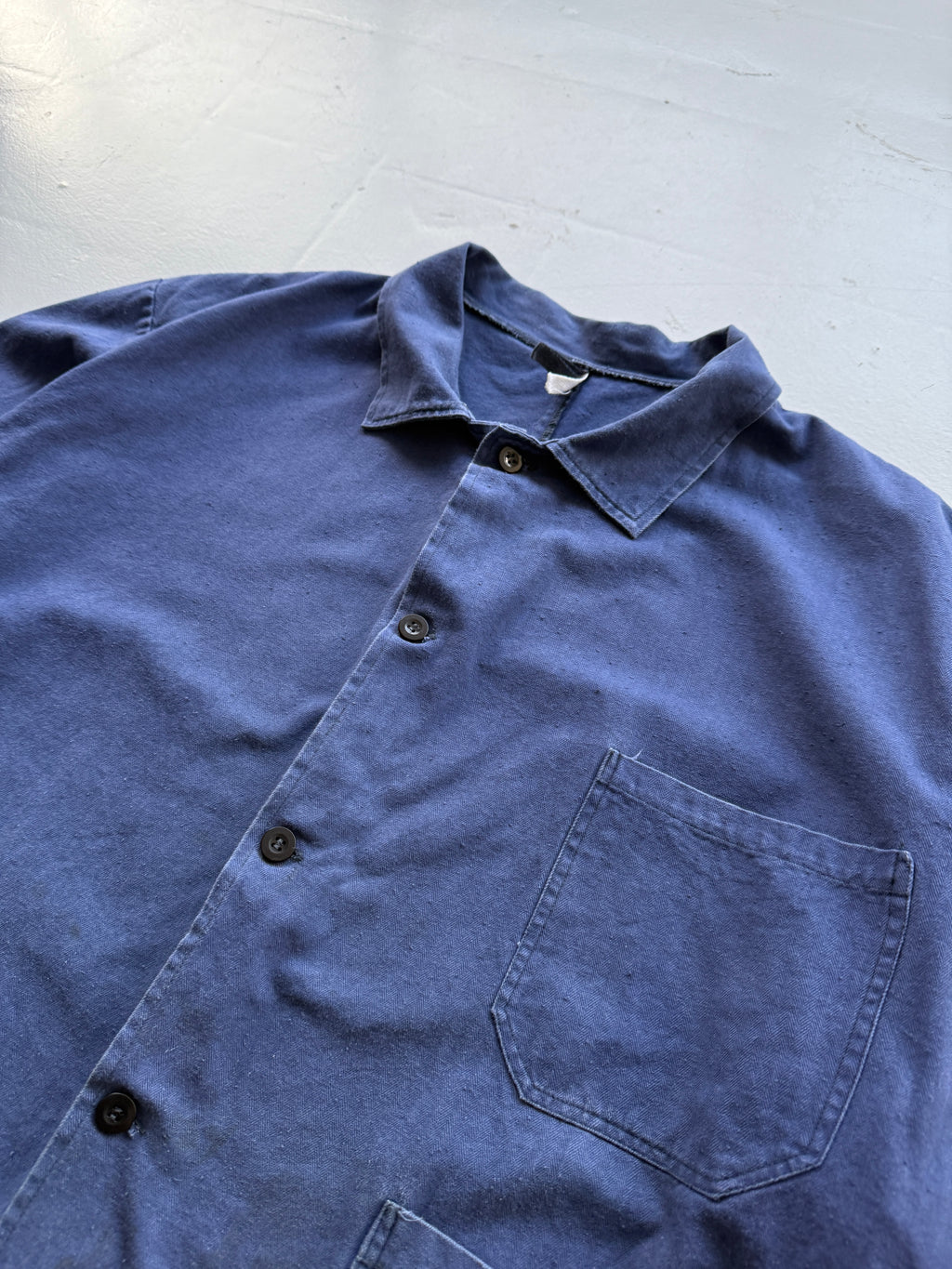 Herringbone Twill Navy French Workwear 80’s Vintage Chore Jacket CH027 - 2XL