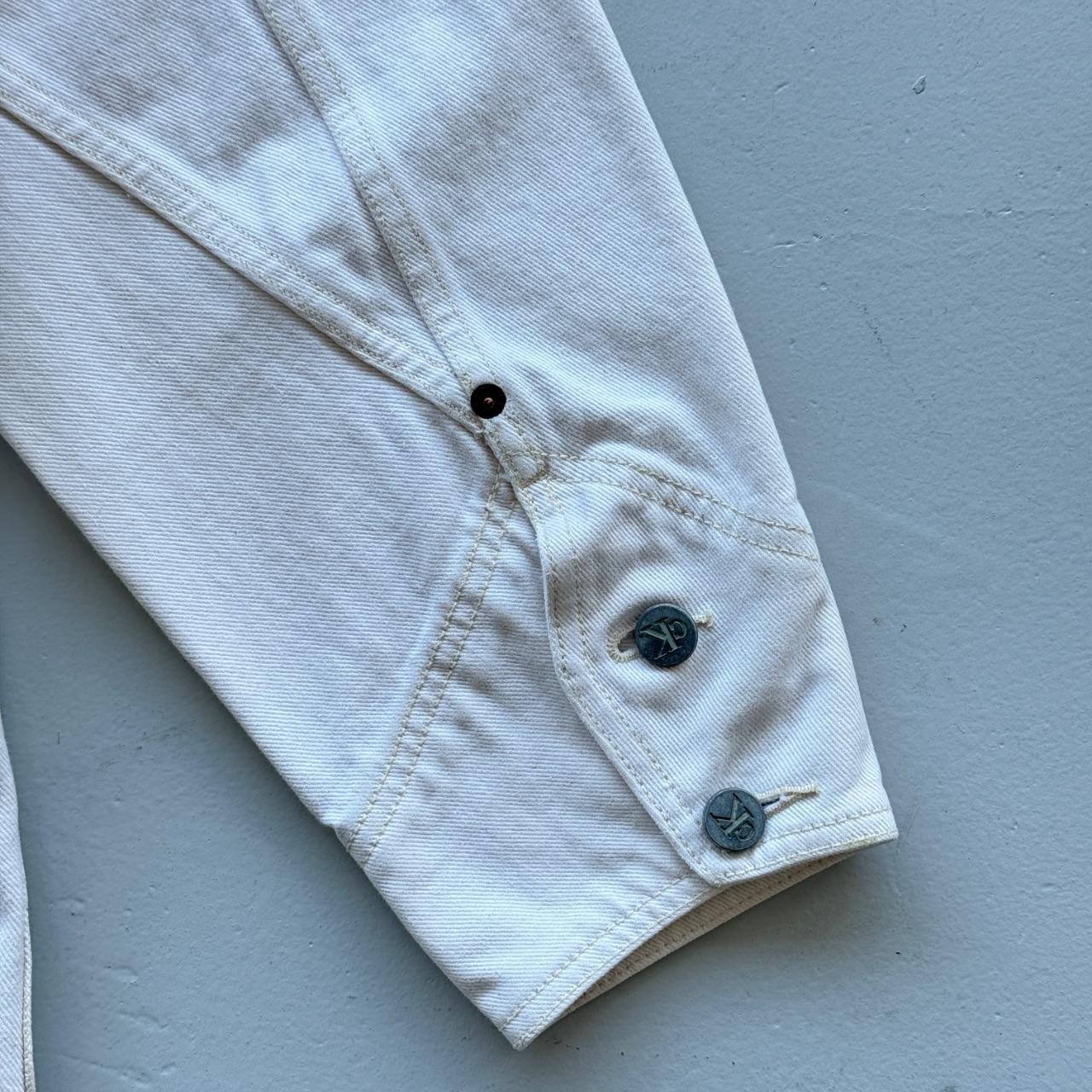 White Calvin Klein 90’s Vintage Denim Chore Coat - Large