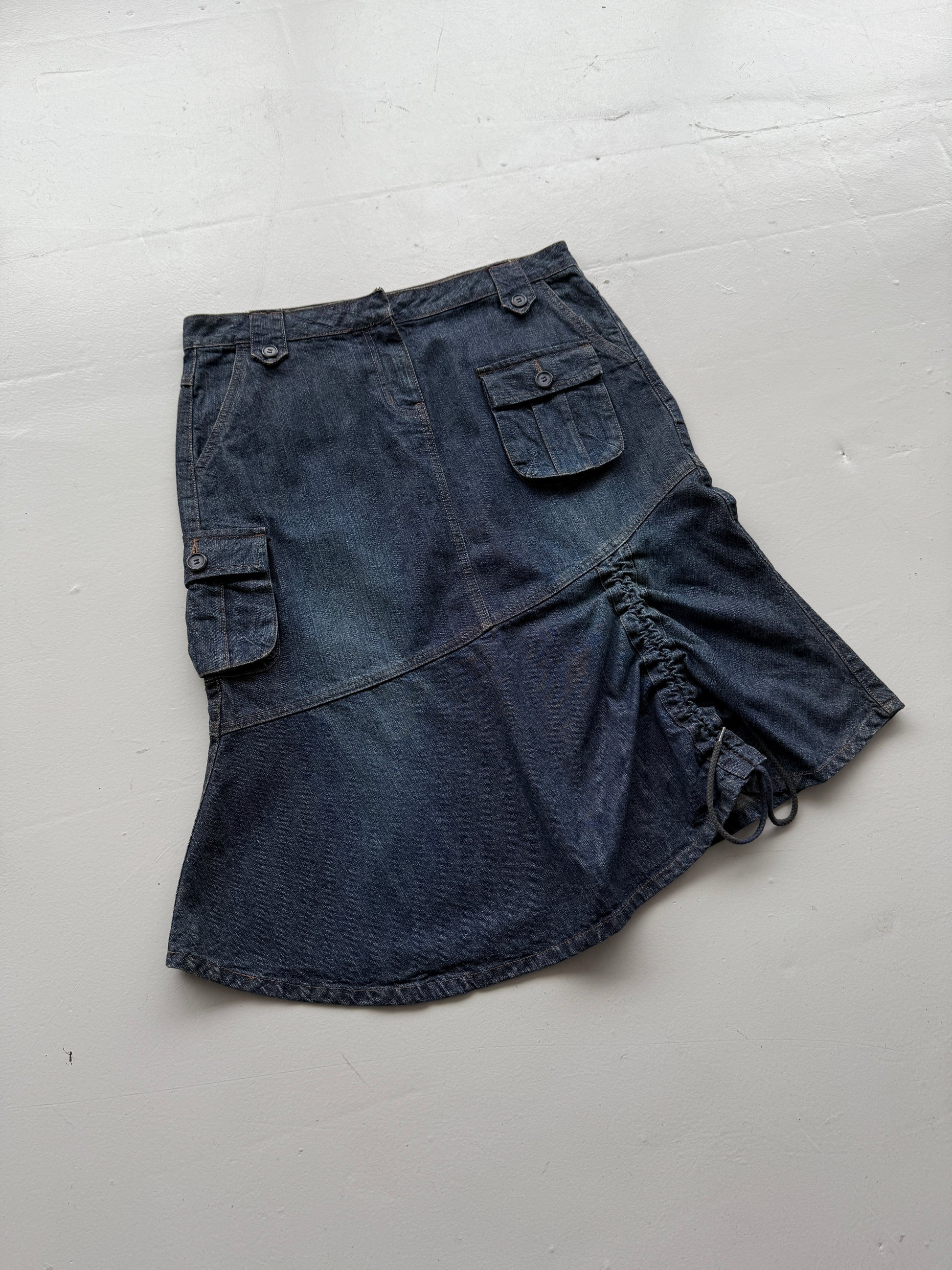 Blue KIT Y2K Vintage Denim Midi Skirt - UK 18