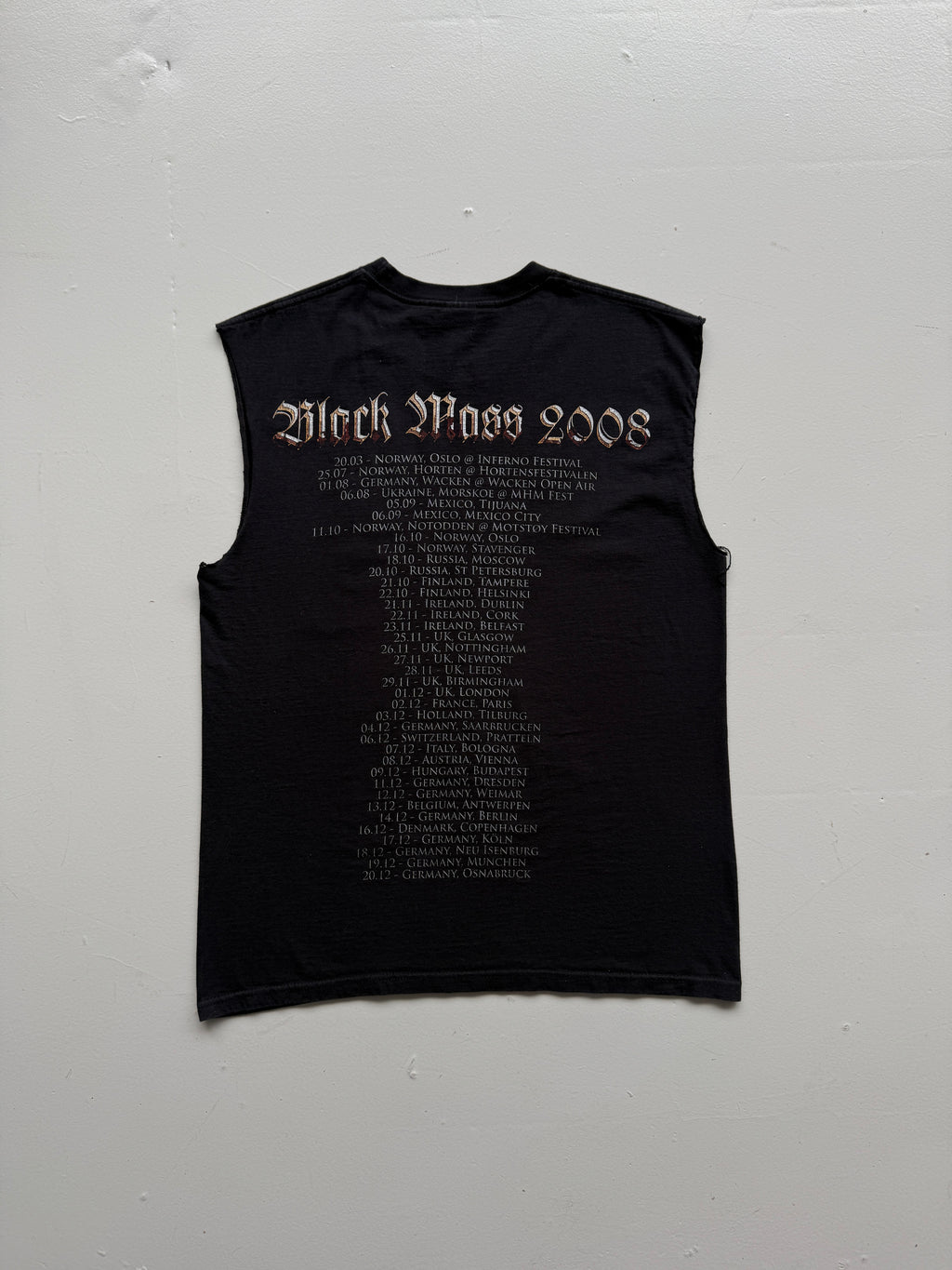 Black Gorgorath Black Mass 2008 Tour Graphic Cut-Off Vest - Medium