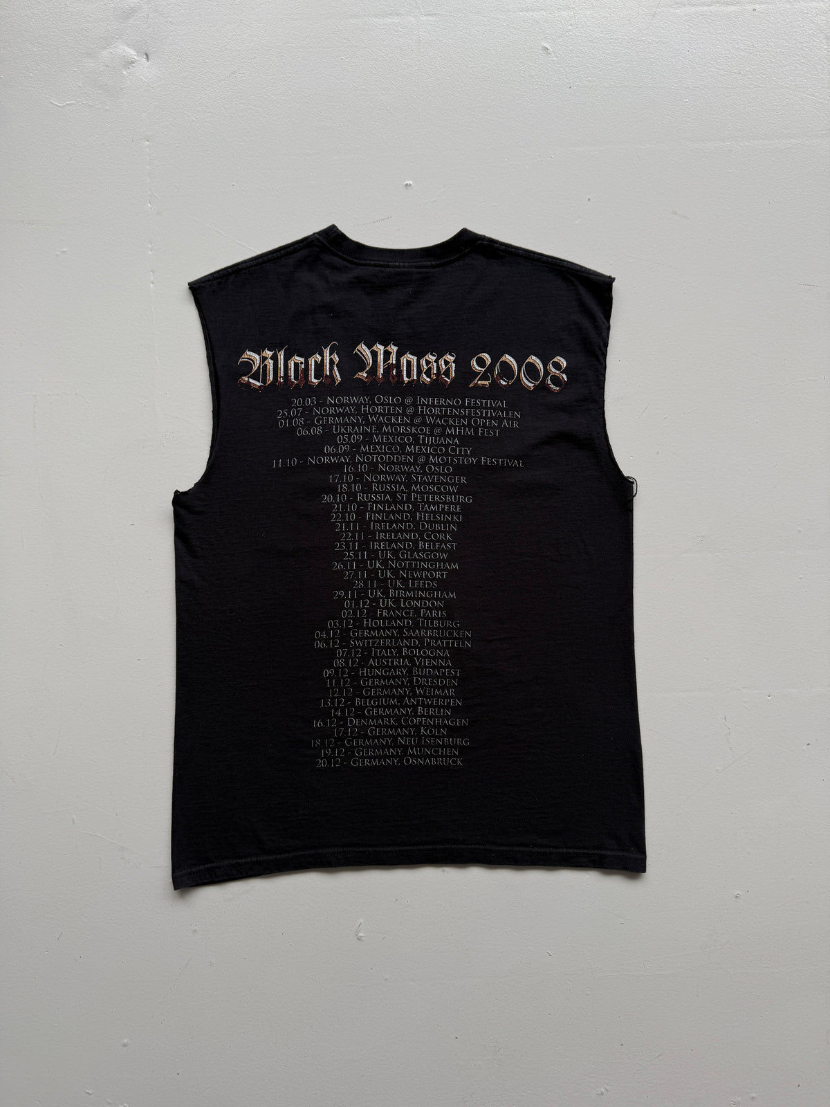 Black Gorgorath Black Mass 2008 Tour Graphic Cut-Off Vest - Medium