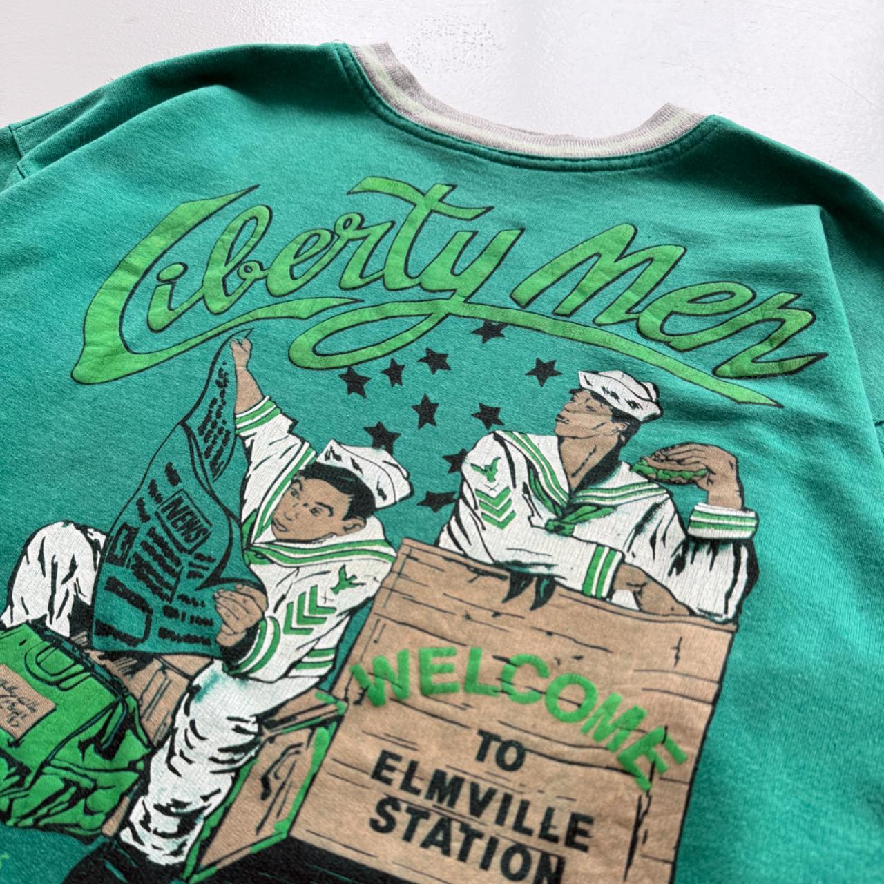 Green Liberty Men 80’s Vintage Graphic Sweatshirt - Boxy Large