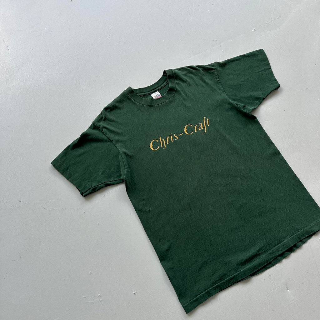 Dark Green Chris-Craft Slogan Vintage T-shirt - Large