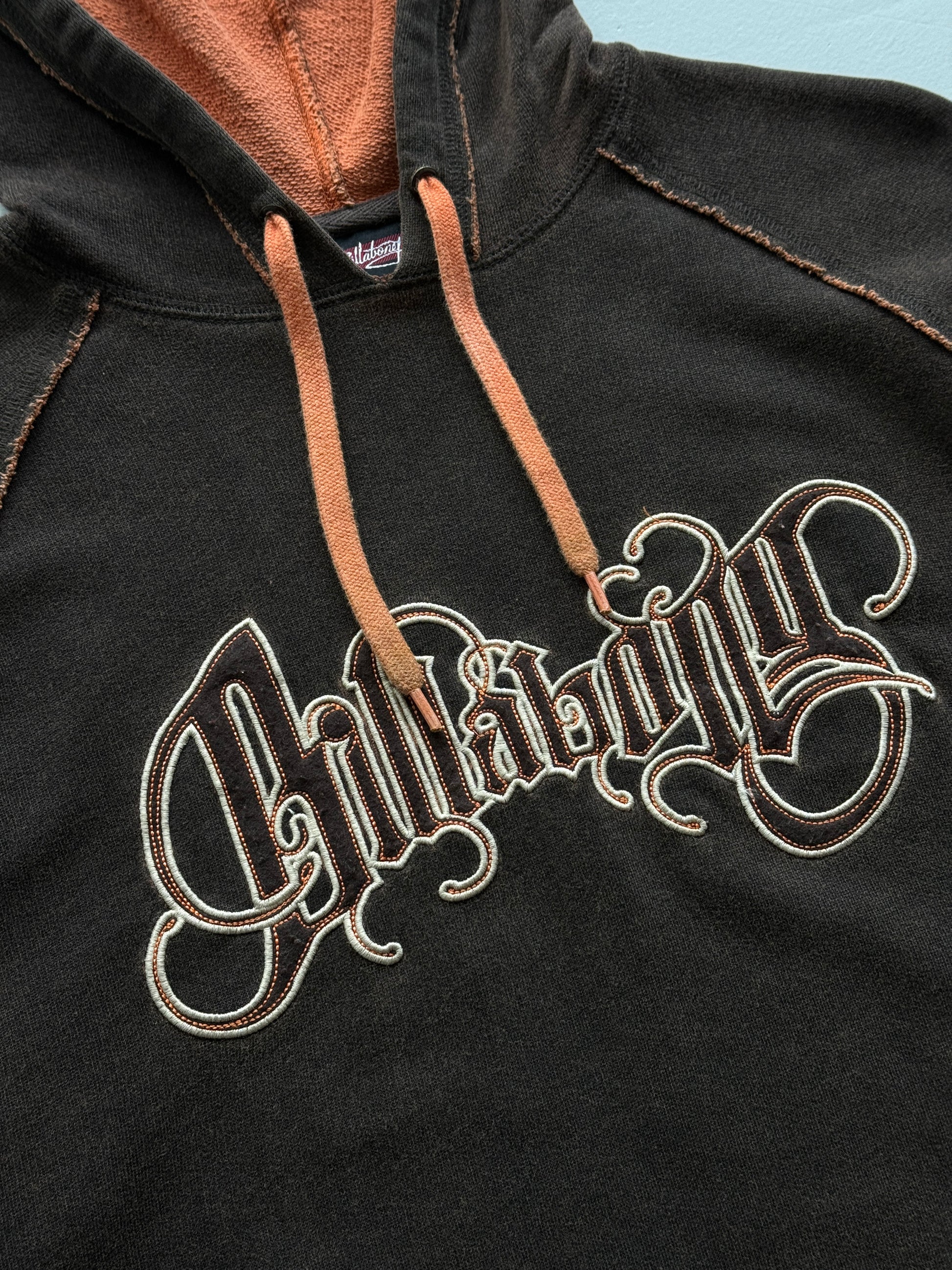 Brown Billabong 00's Vintage Y2K Surfer Graphic Hoodie - Medium