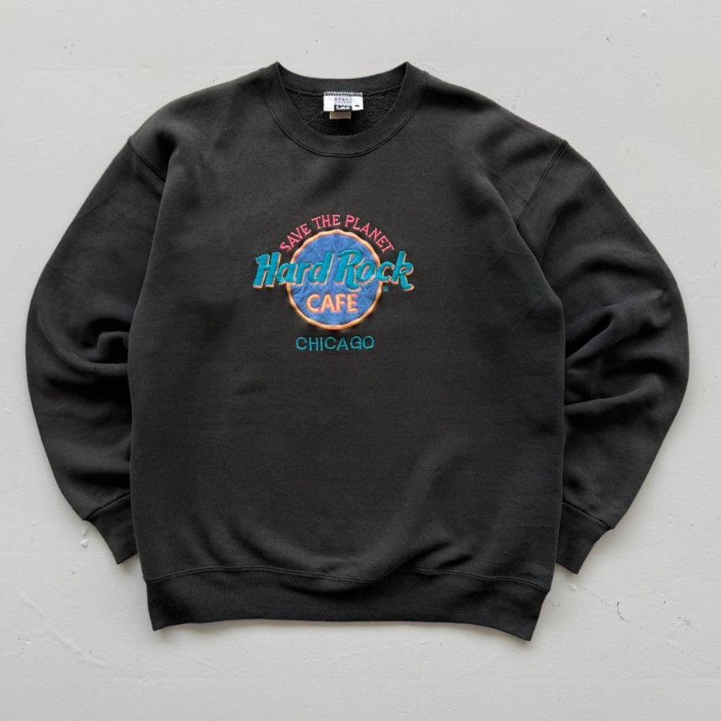 Faded Black Hard Rock Cafe 90’s Vintage Graphic Sweatshirt - Medium