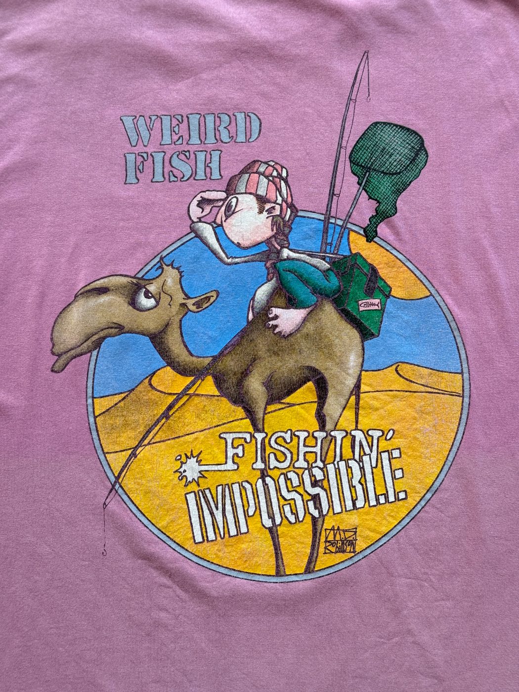 Weird Fish Fishin' Impossible Vintage Graphic T-Shirt - XL