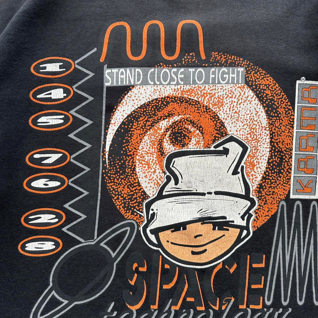 Faded Grey Karma Techno 90’s Vintage Graphic Sweatshirt - XL