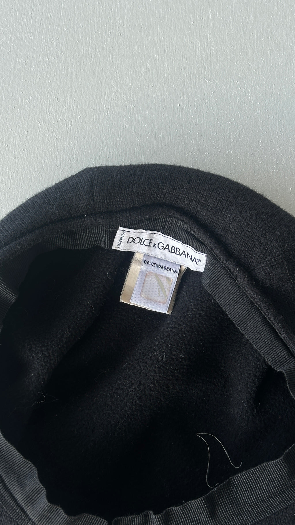 Black Dolce & Gabbana DG Monogram Vintage Wool Newsboy Cap