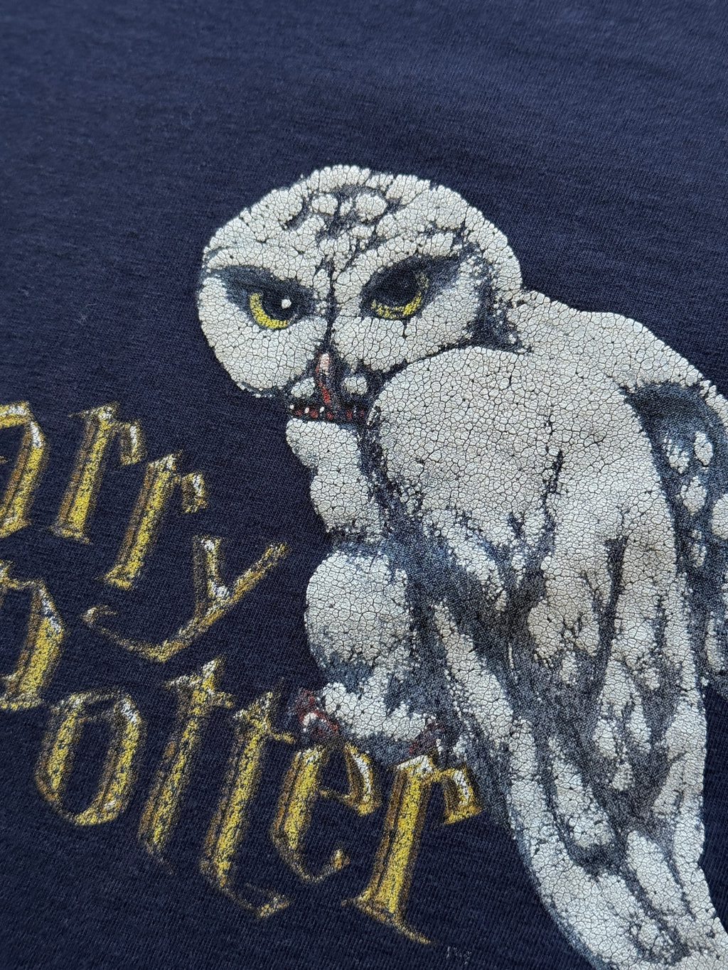 Navy Harry Potter Hedwig Y2K Vintage Graphic T-Shirt - XS/S