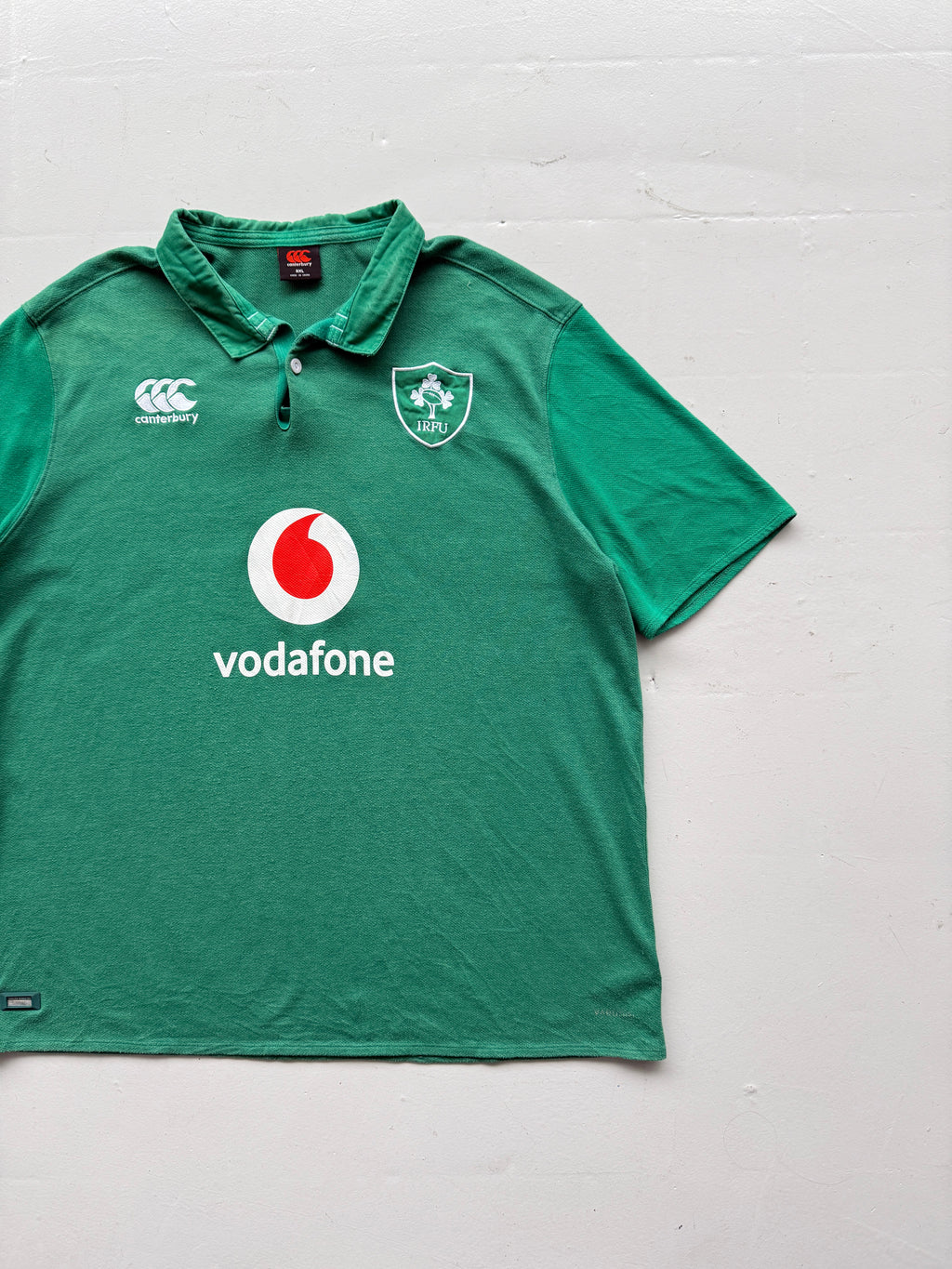 Green Ireland Home 2019 Jersey Vintage Short Sleeve Rugby Polo - XXL