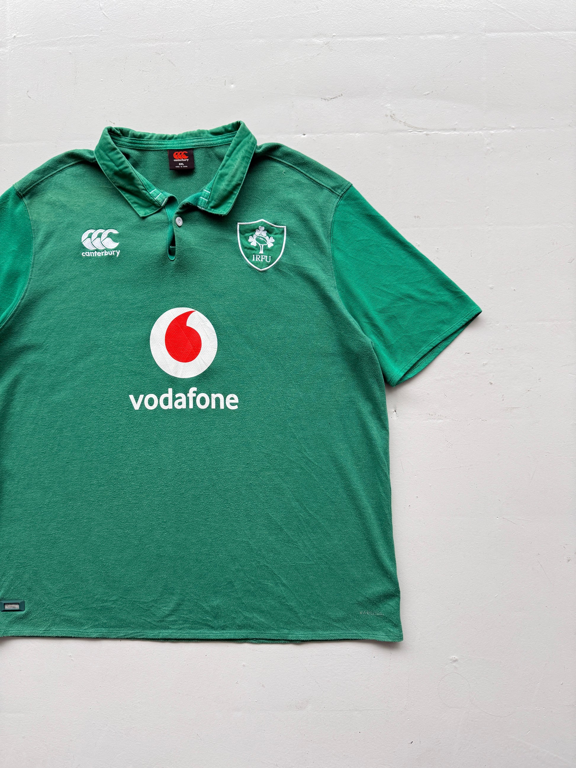 Green Ireland Home 2019 Jersey Vintage Short Sleeve Rugby Polo - XXL