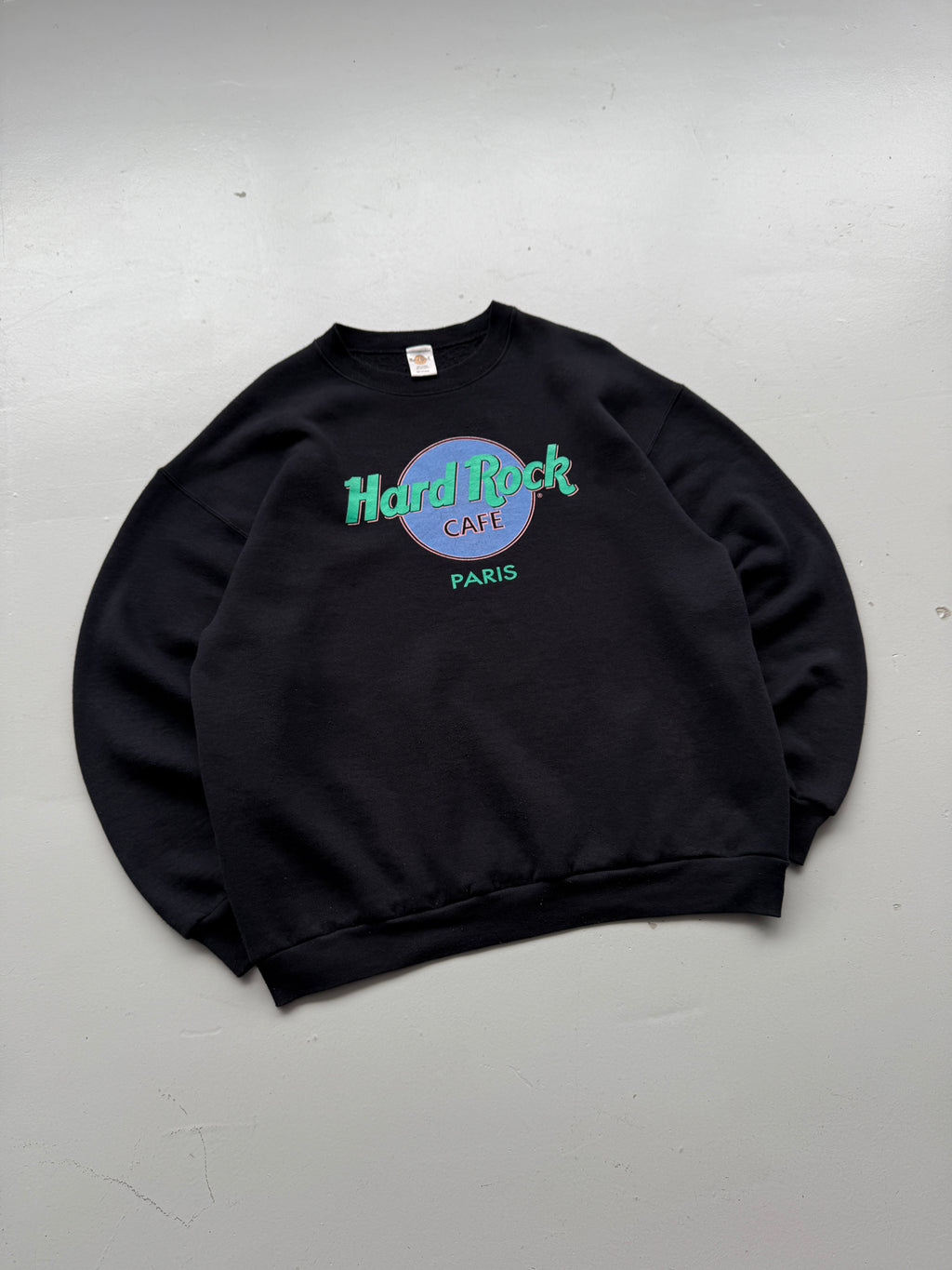 Black Hard Rock Cafe Paris Vintage Sweatshirt 90's Crewneck - XL