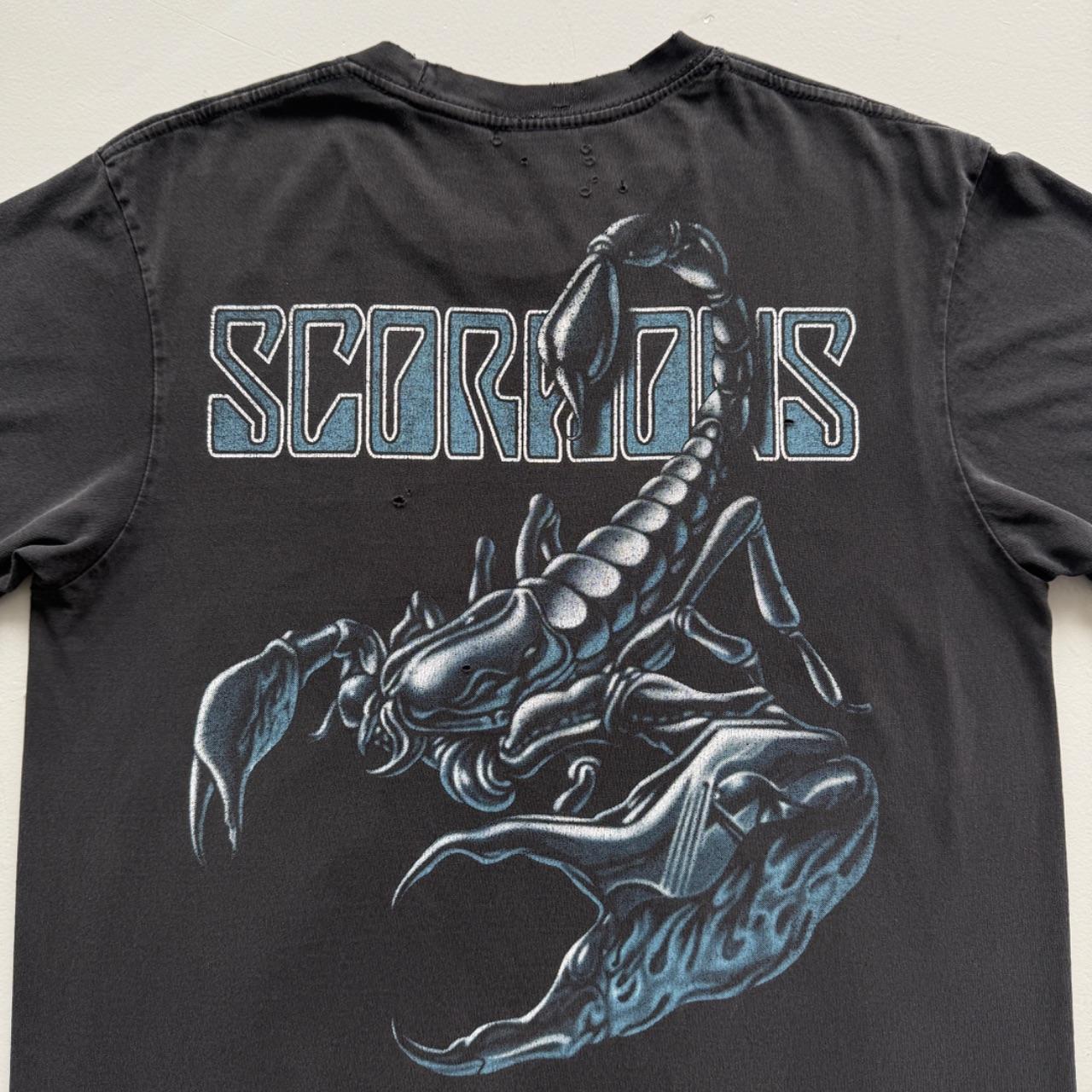 Black Heavy Metal Scorpions 90s Vintage Graphic T-Shirt - Large
