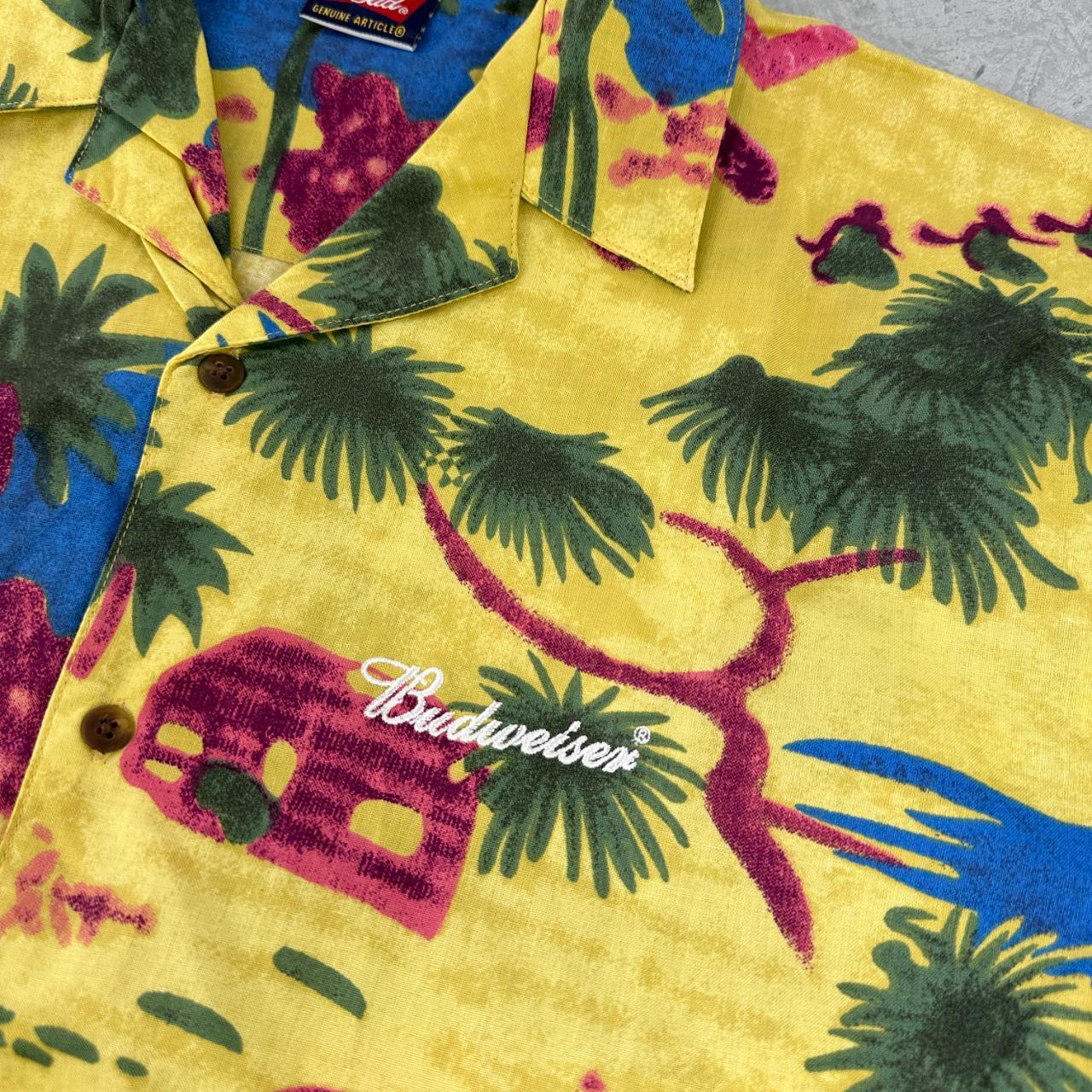 Vintage Budweiser Aloha Hawaii Short Sleeved Camp Collar 90s Shirt - Large