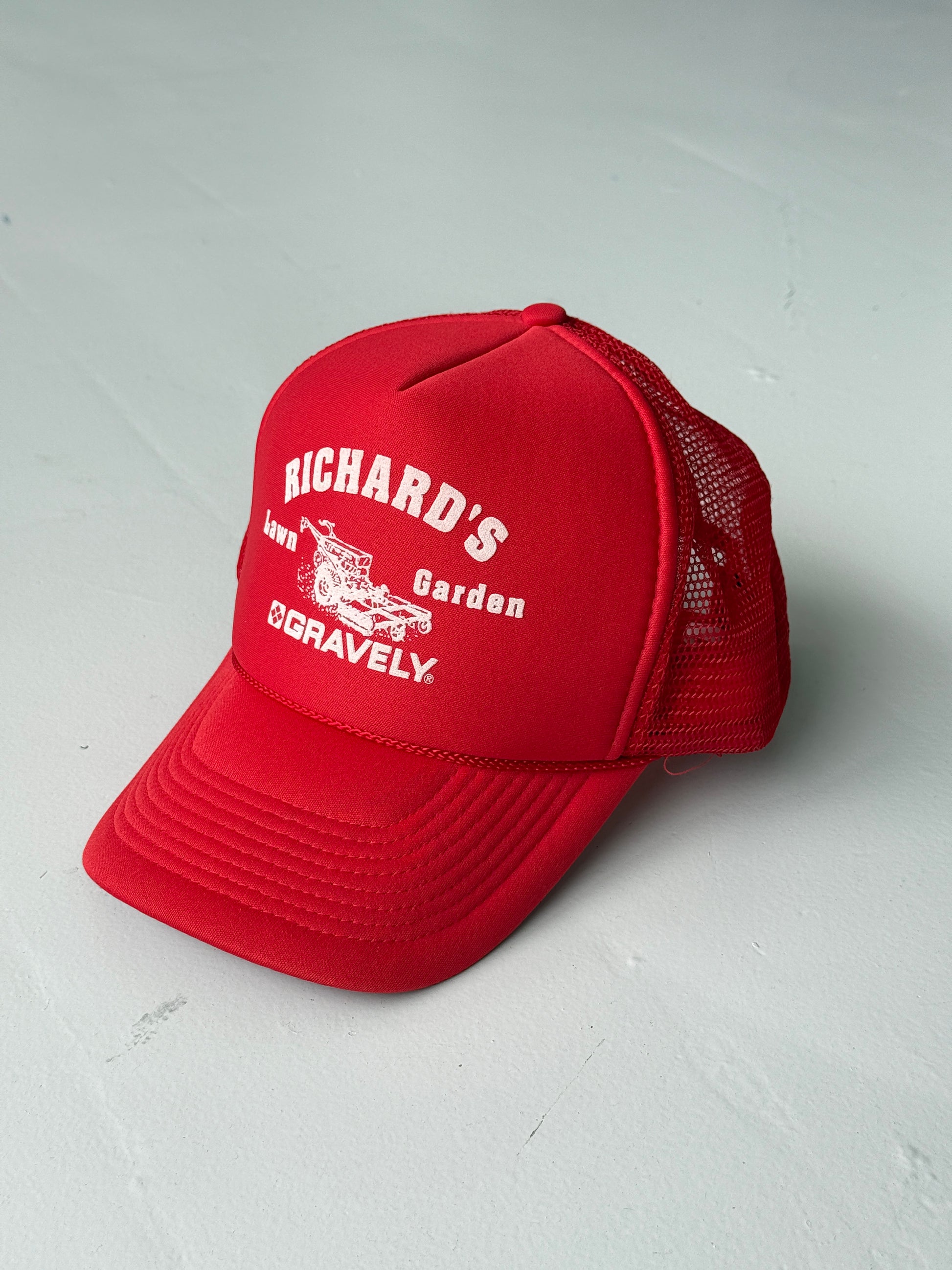Red Richards Landscaping Vintage Foam and Mesh SnapBack Trucker Cap