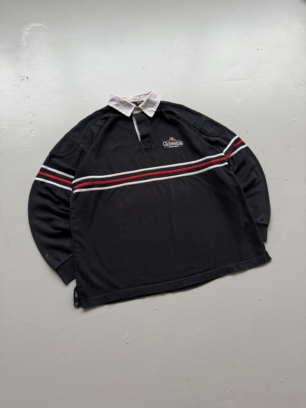 Guinness Draught Vintage Long Sleeve Rugby Polo - Large