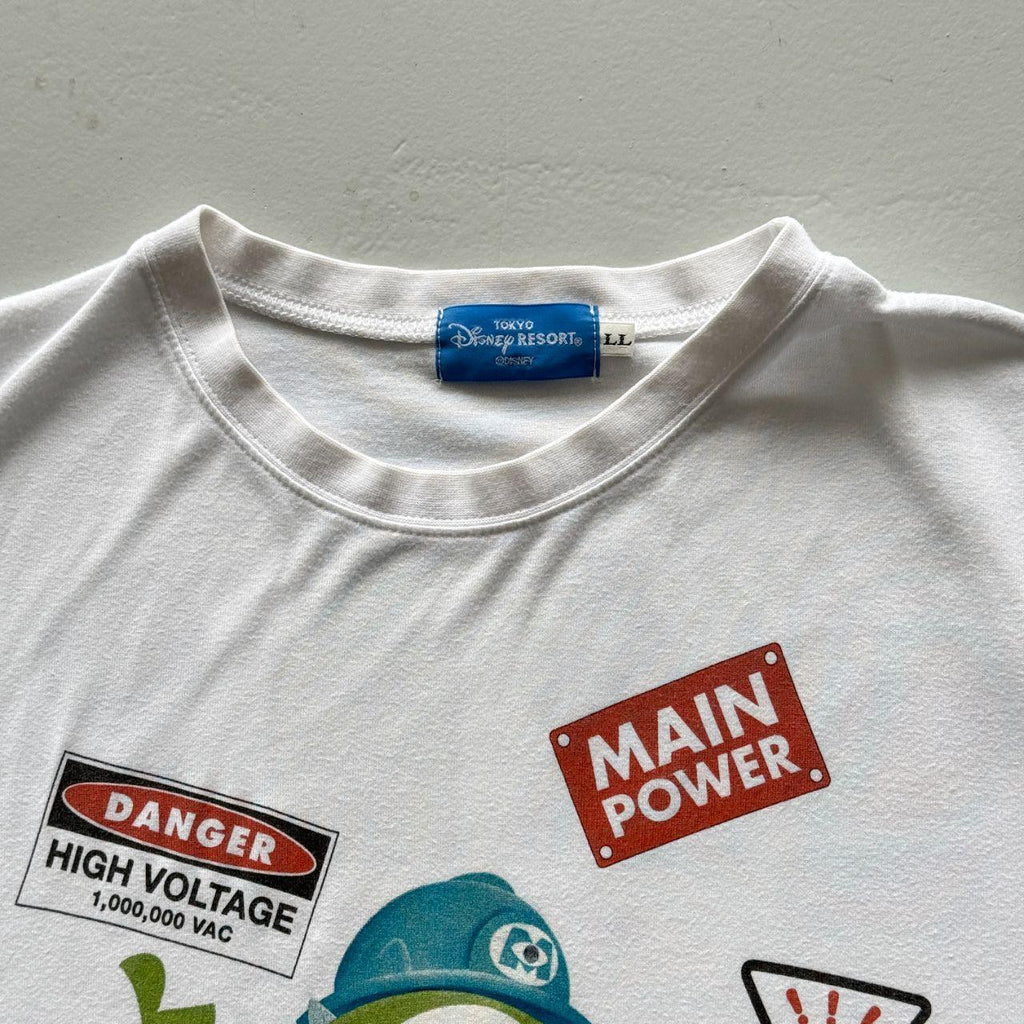 White Disneyland Tokyo Monsters Inc 00s Y2K Vintage Graphic T-Shirt - Large