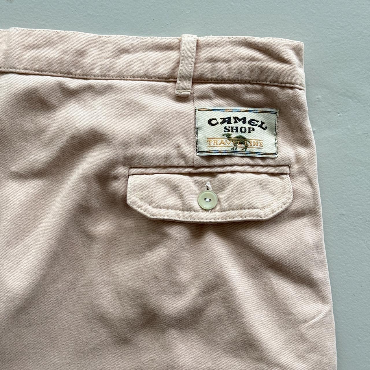 Pale Pink Camel Cotton 90’s Cargo Shorts - 36"