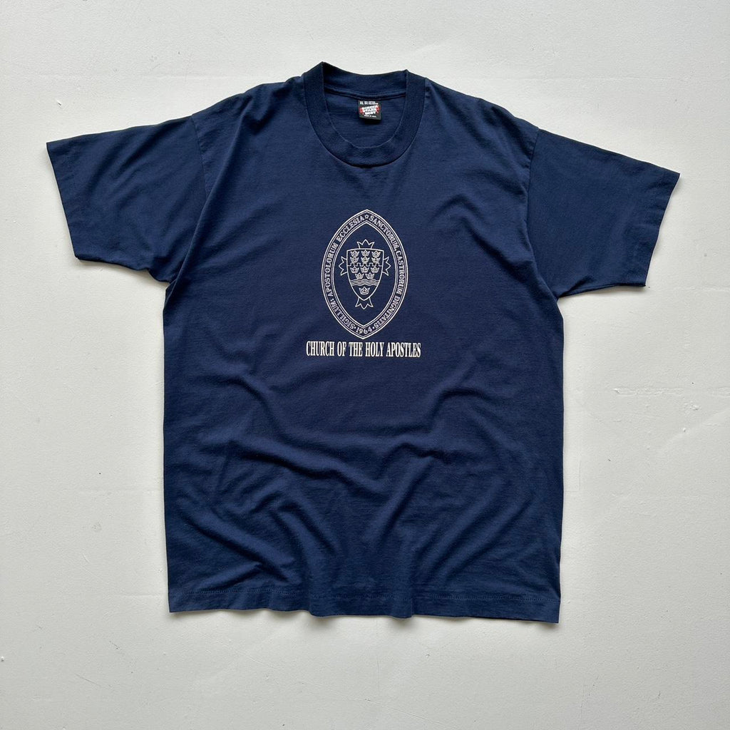 Navy Church Of Holy Apostiles 90s Vintage Boxy T-shirt - XL