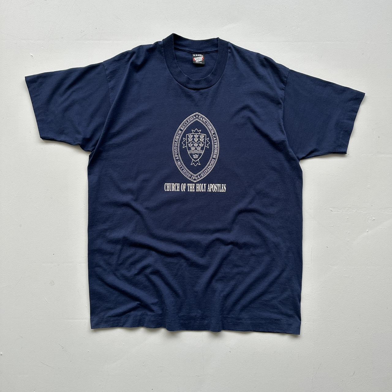 Navy Church Of Holy Apostiles 90s Vintage Boxy T-shirt - XL