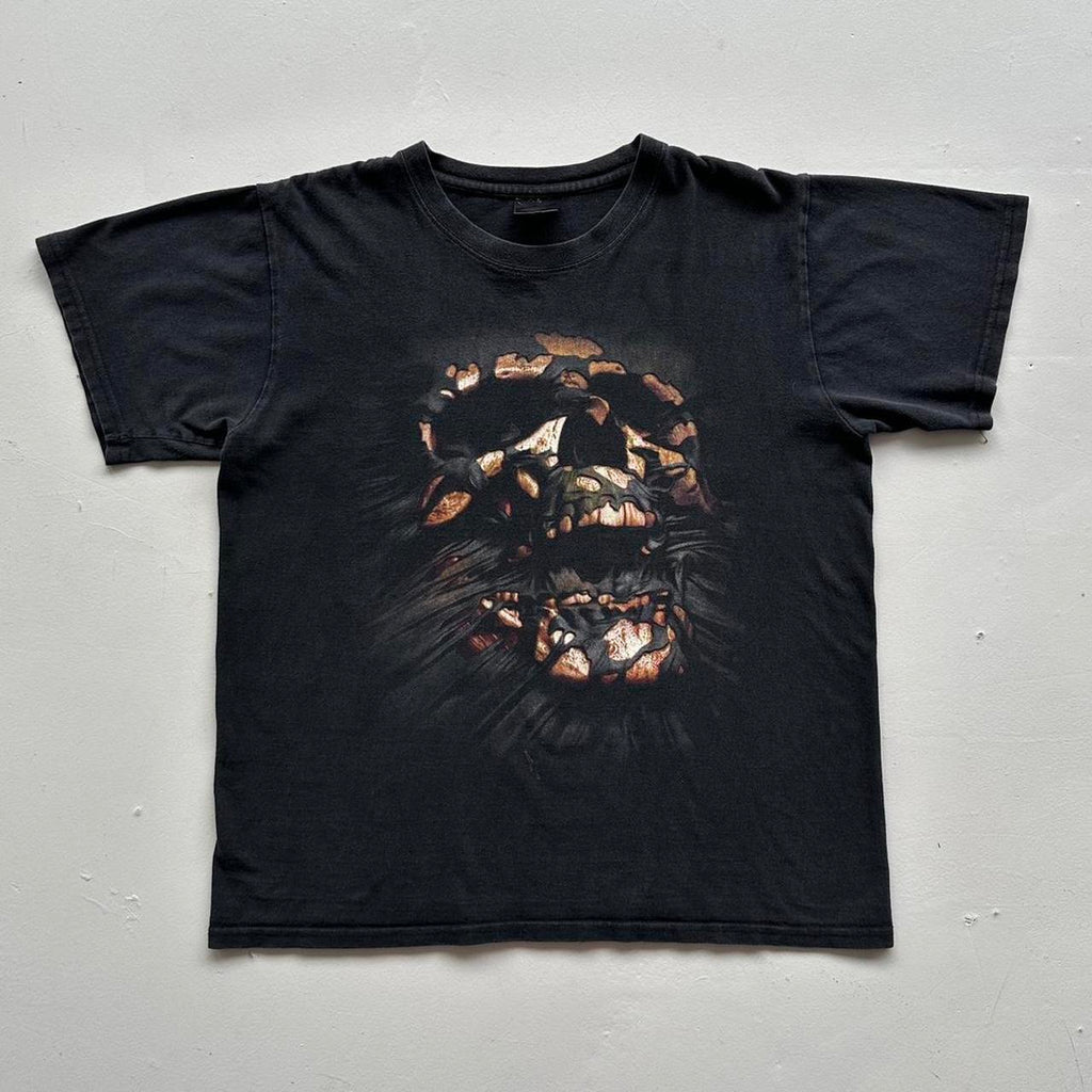Black Gothic Skull Y2K 00s Vintage T-shirt - Boxy Large