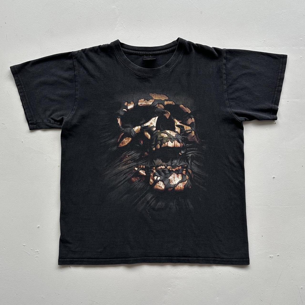 Black Gothic Skull Y2K 00s Vintage T-shirt - Boxy Large