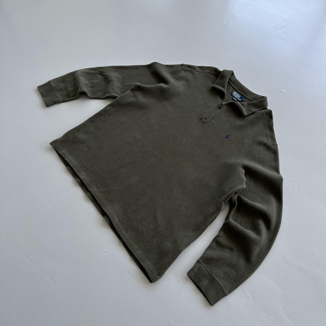 Khaki Green Polo Ralph Lauren Quarter Zip Sweatshirt - 2XL