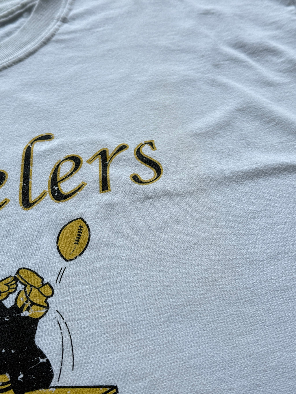 White Pittsburgh Steelers 90's Vintage NFL Graphic T-Shirt - XL