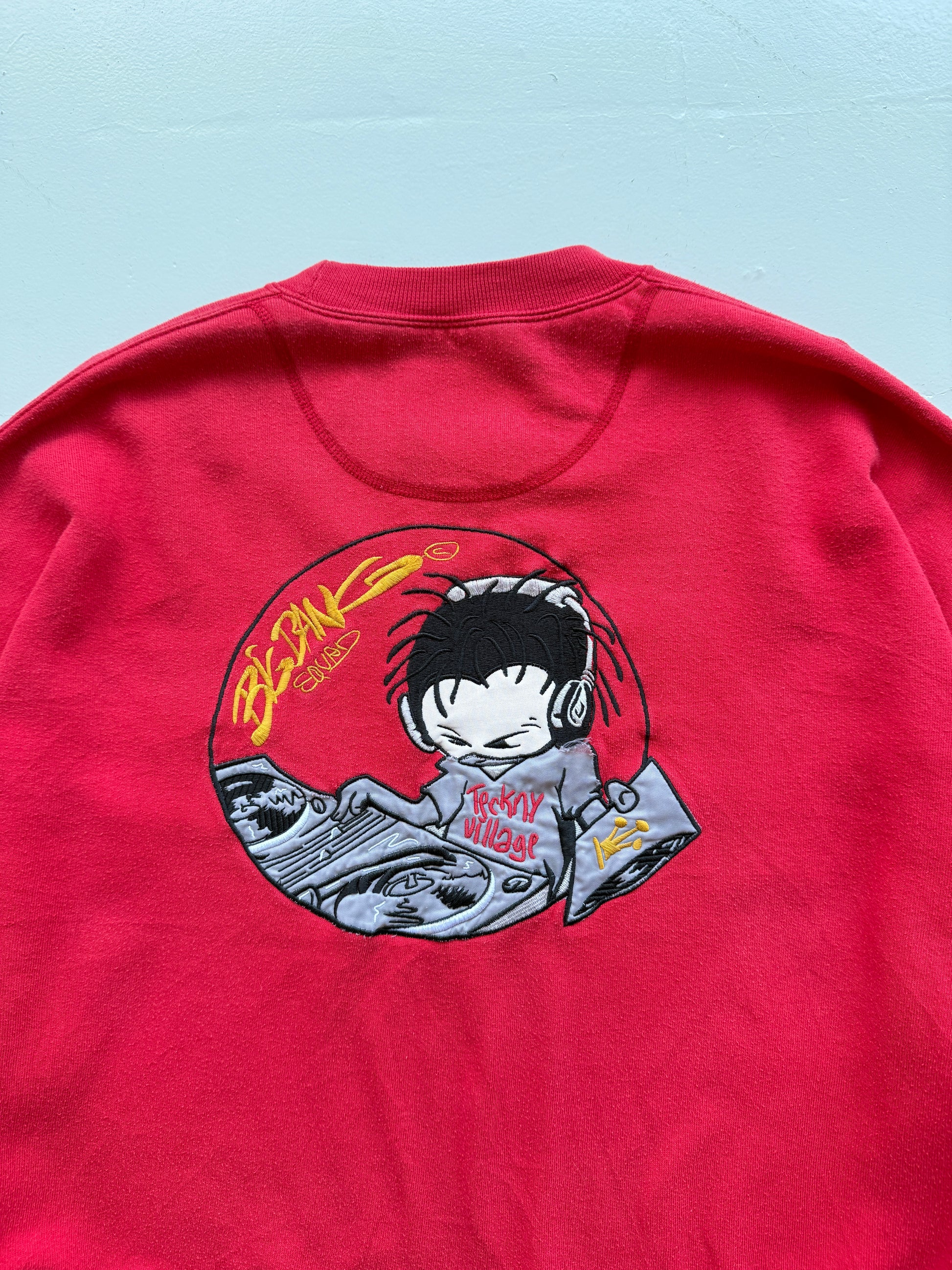 Red Big Bang 90's Vintage Rave Graphic Sweatshirt Jumper - XL
