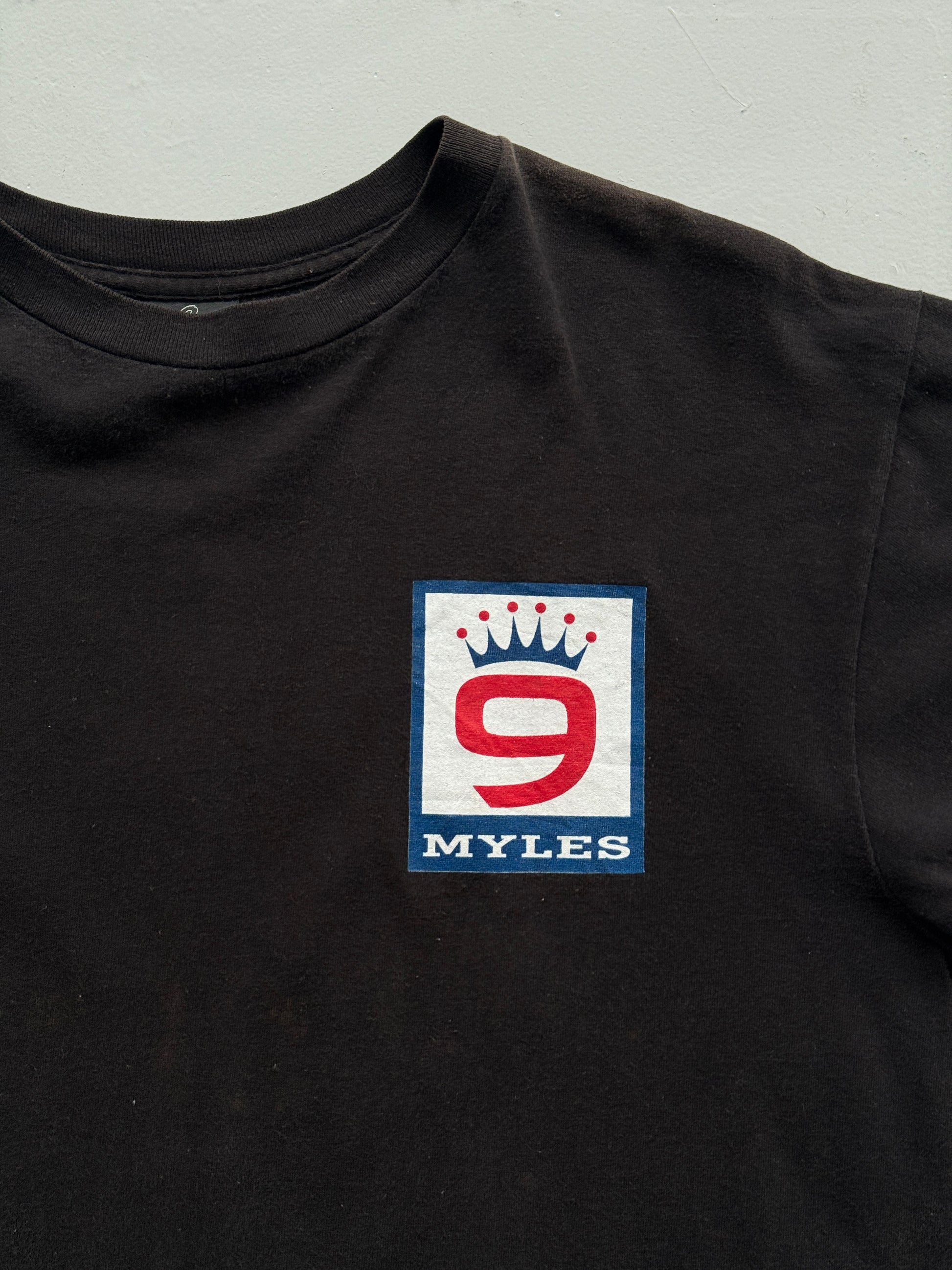Black Myles 9 90's Vintage Single Stitch Graphic T-Shirt - XL