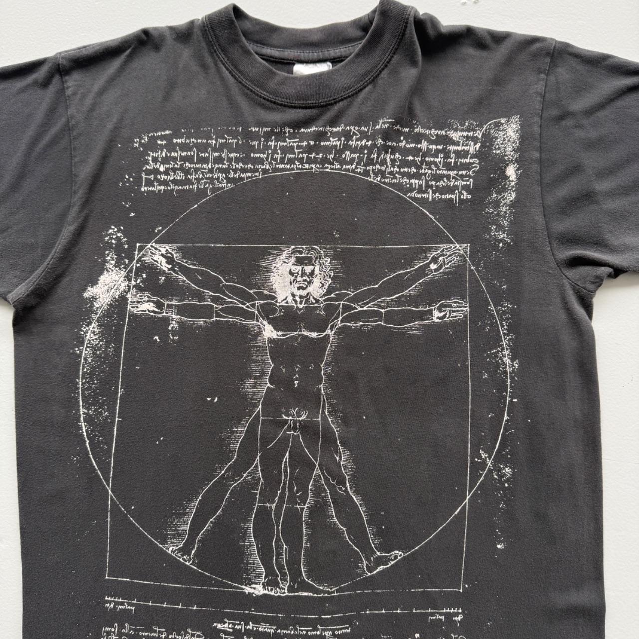 Black DaVinci Vitruvian Man 90s Vintage T-shirt - Large