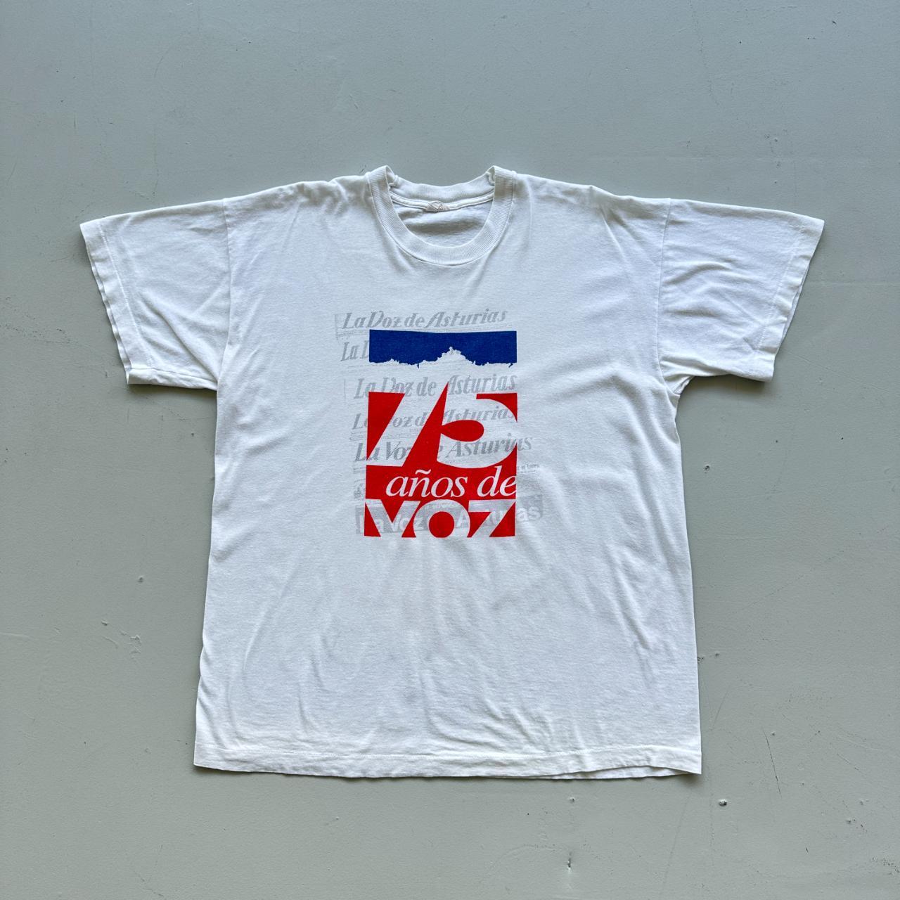 White French 75 Year Anniversary Vintage 90's T-shirt - XL