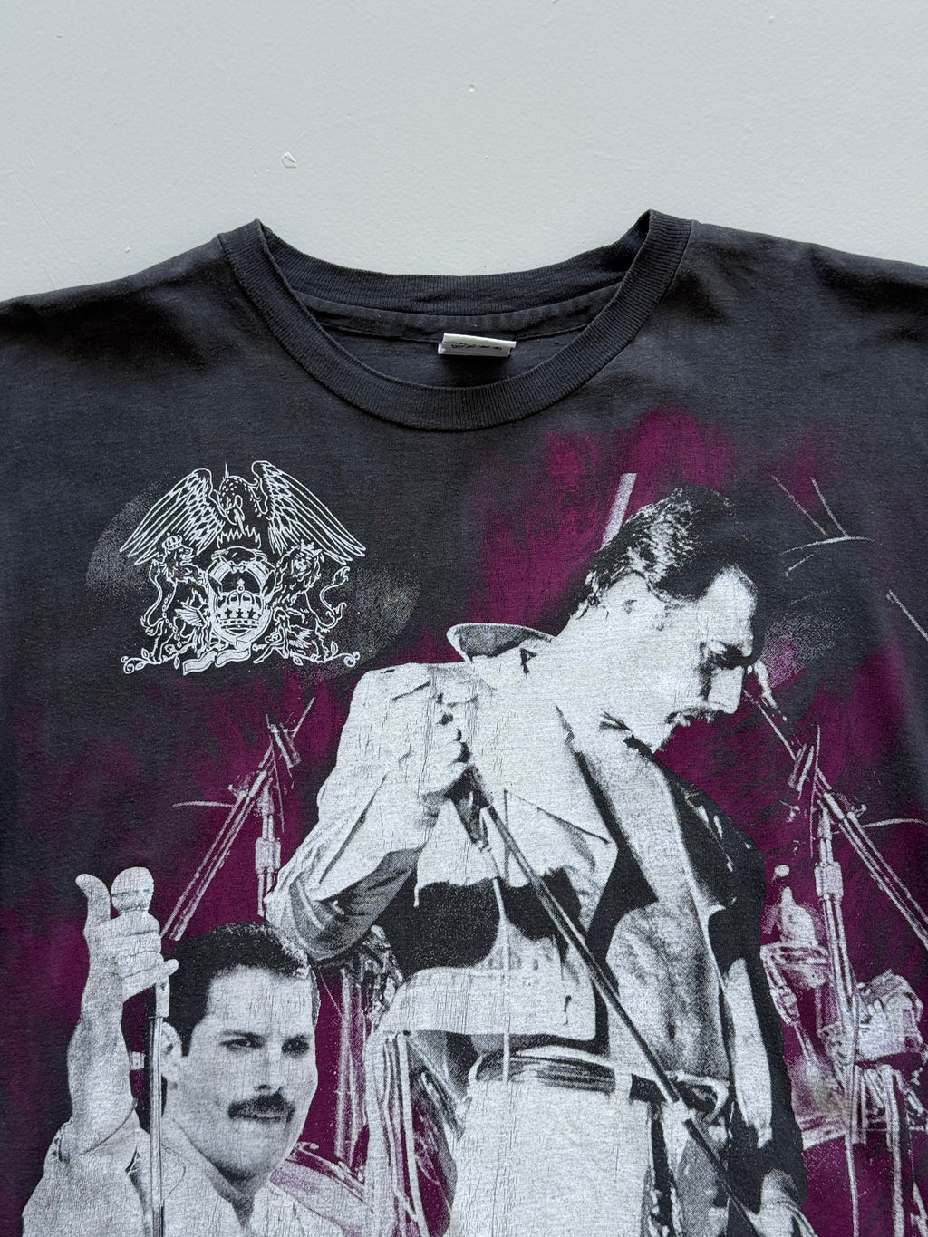 Grey Freddie Mercury Queen 90s Vintage Single Stitch Graphic Band T-Shirt -Large