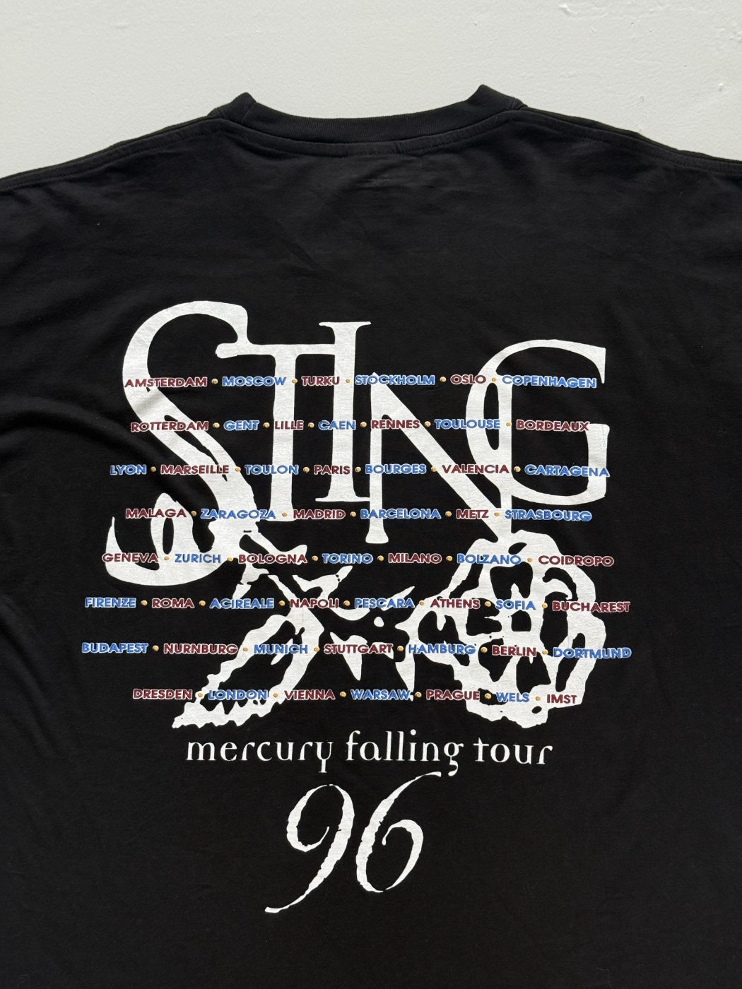 Sting Mercury Falling European Tour 1996 Vintage Band T-Shirt - XL