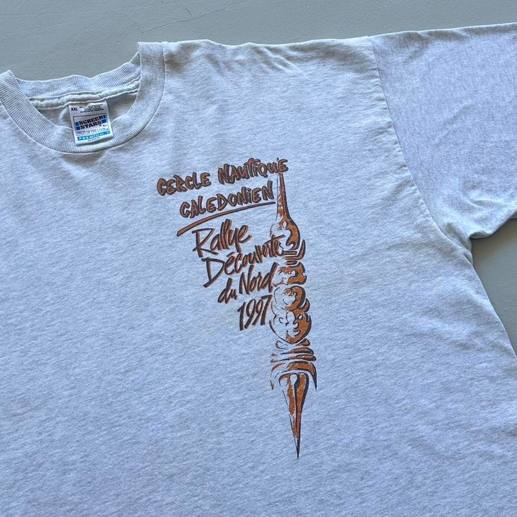 Grey Tribal / Surfwear 90s Vintage T-shirt - 2XL