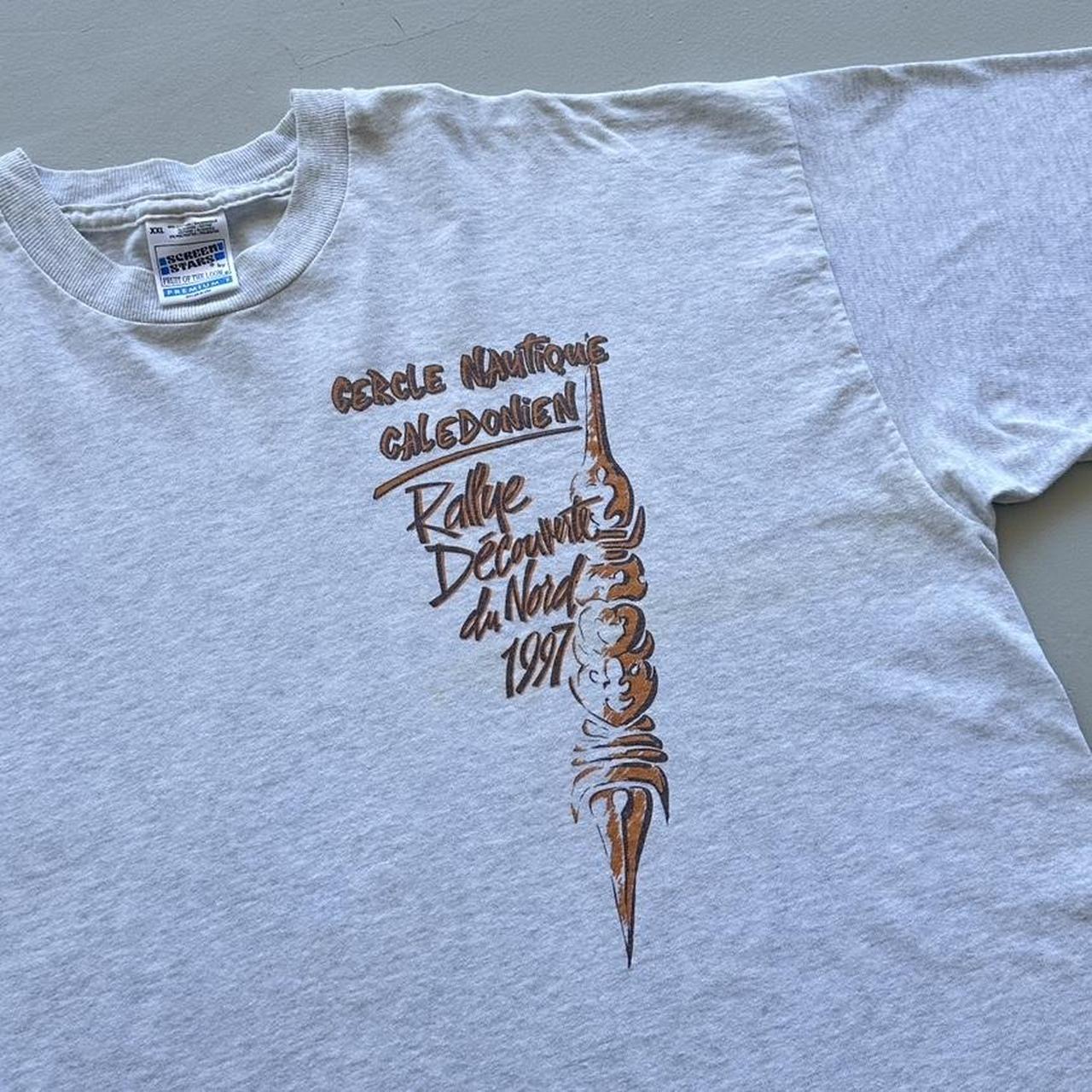 Grey Tribal / Surfwear 90s Vintage T-shirt - 2XL