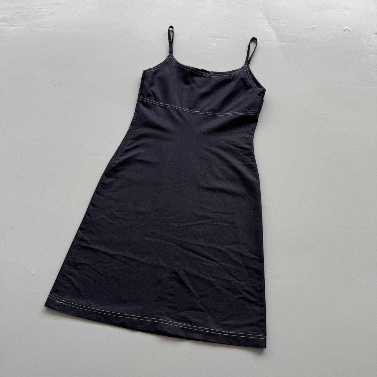 Women's Black / Dark Navy Denim Spaghetti Strap Mini Dress - Size 8