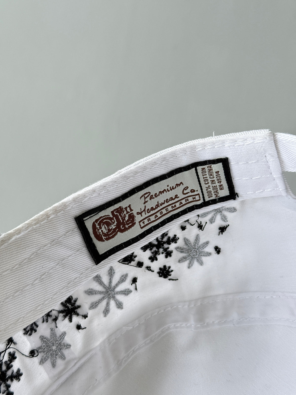 White Snowflake Y2K Cadet Cap Military Style 00's Grunge Aesthetic