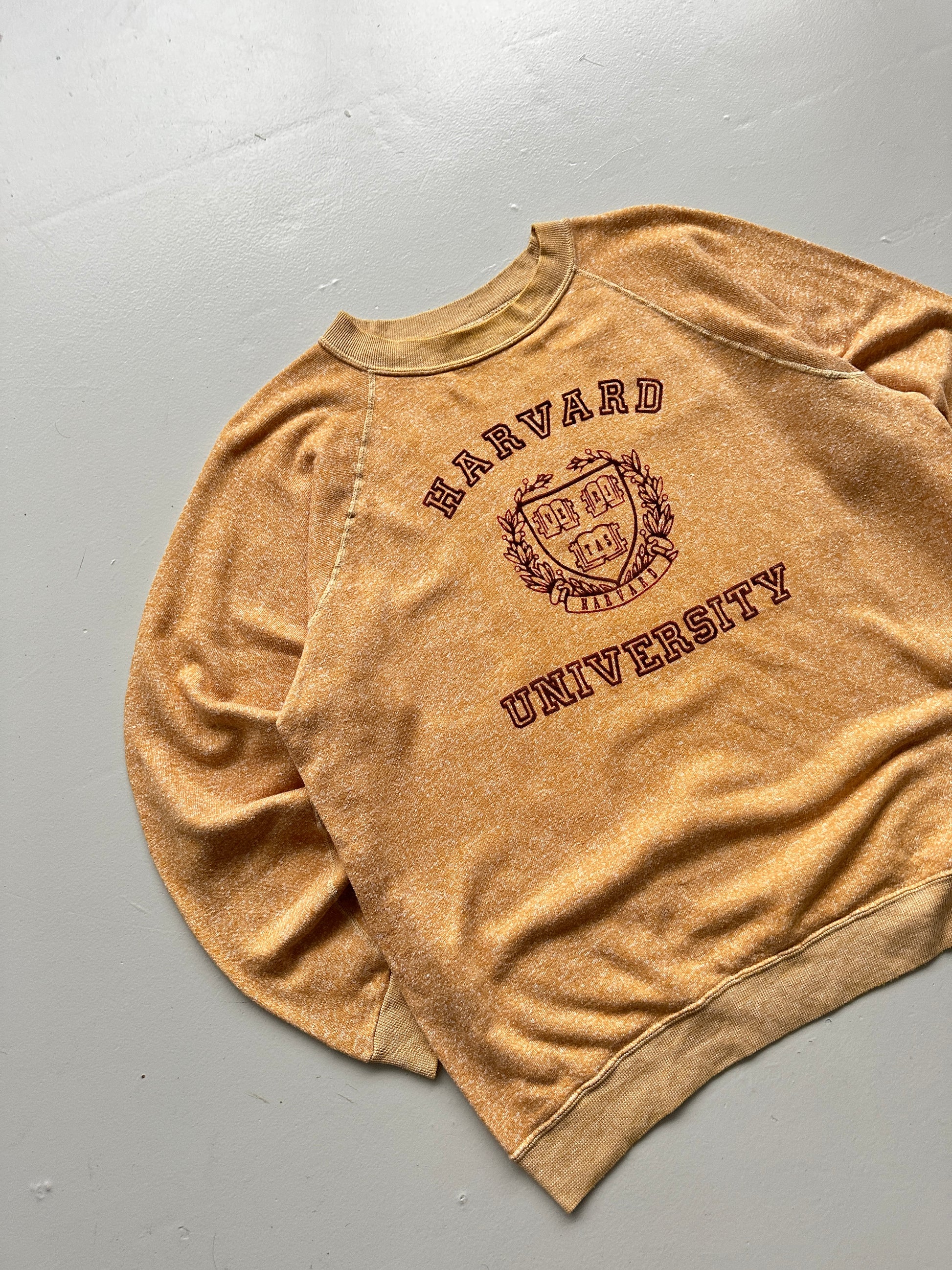 Golden Yellow Harvard University 60's/70's Vintage Sweatshirt - Medium