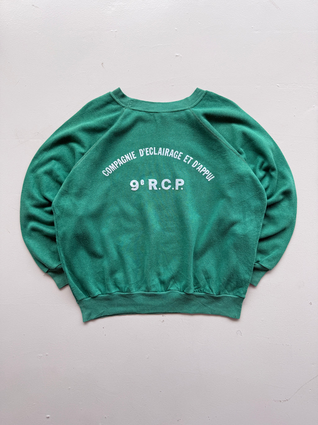 French Military 9e RCP 80's Vintage Raglan Sweatshirt - Small