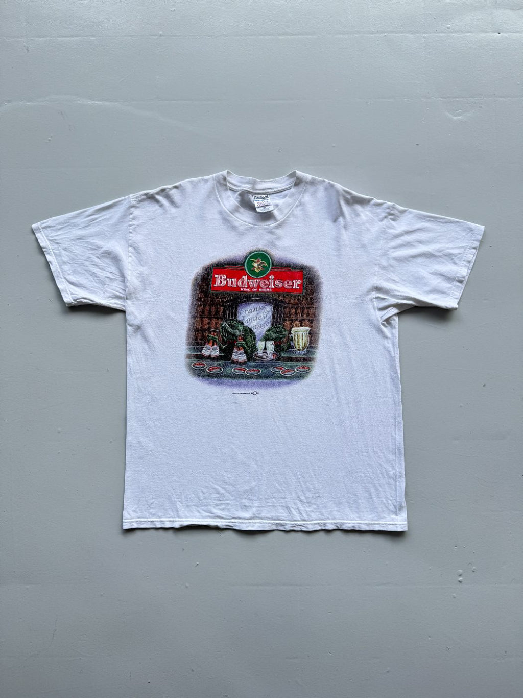 Budweiser King of Beers Frog Graphic 90's Vintage T-Shirt - XL