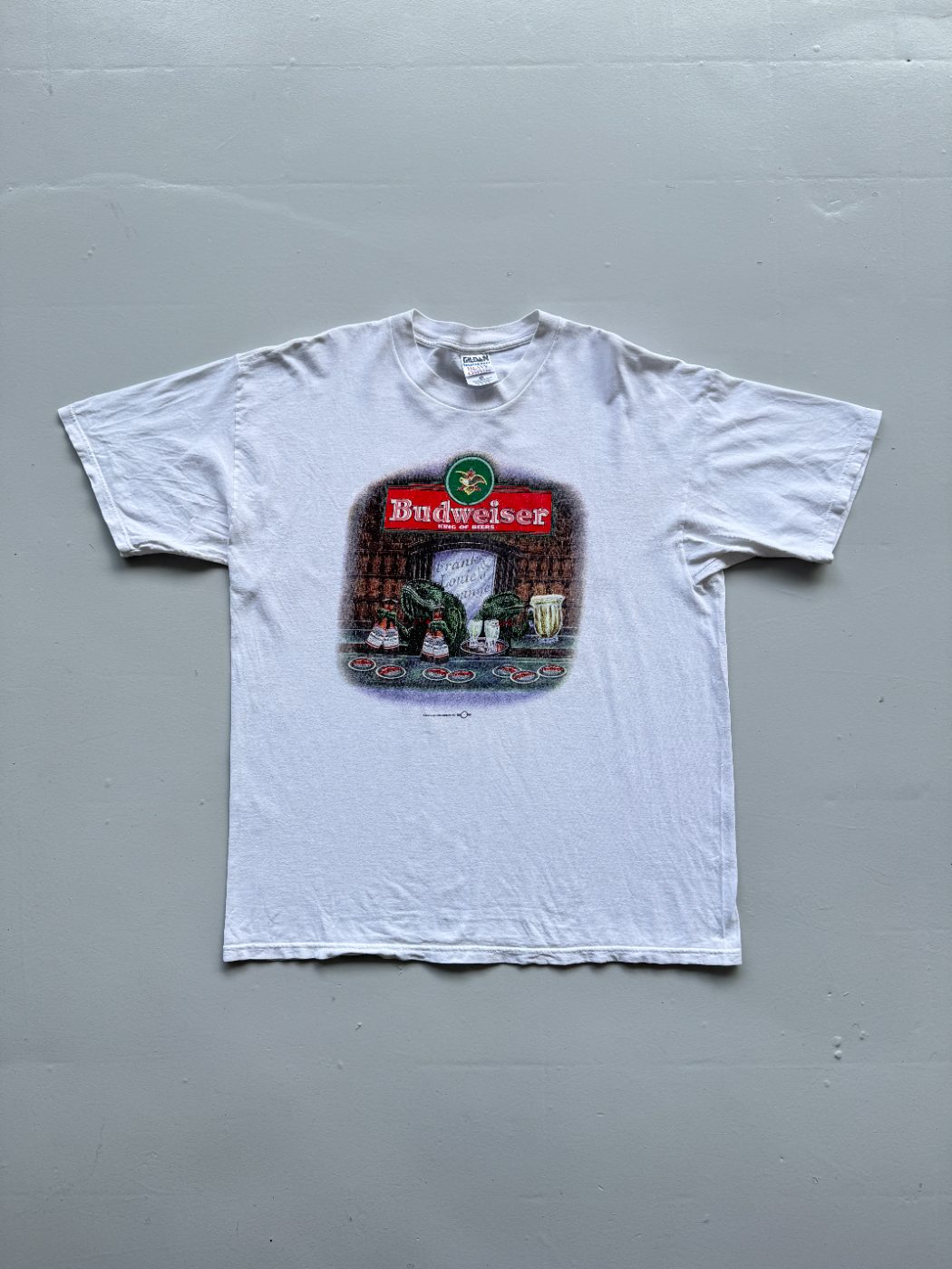 Budweiser King of Beers Frog Graphic 90's Vintage T-Shirt - XL