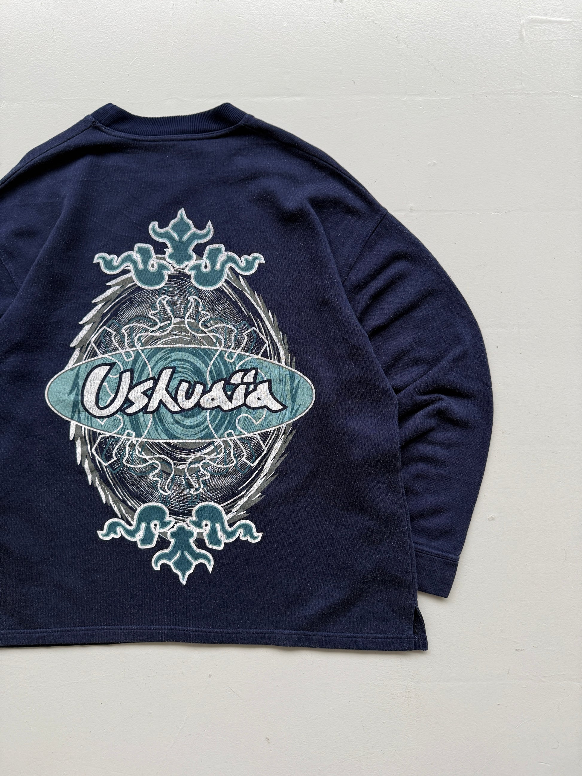 Navy Blue Ushuaia 90's Vintage Surfer Graphic Sweatshirt Jumper - Large