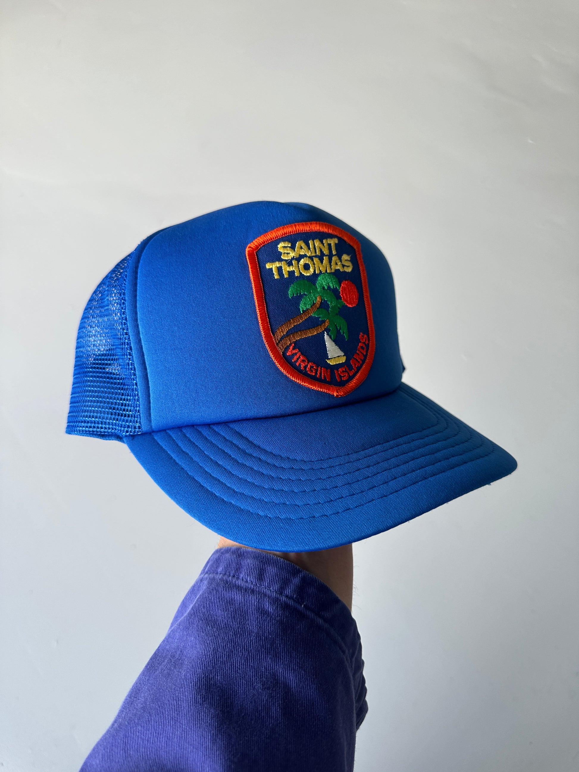 Blue Vintage SnapBack Trucker Cap Foam & Mesh Saint Thomas Virgin Islands
