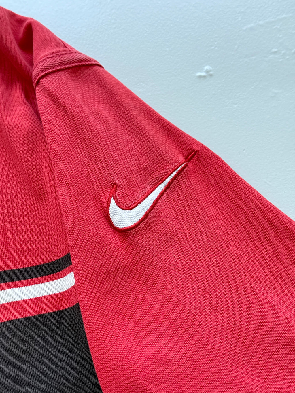 Red Stade Toulousain 90's Vintage Nike Long Sleeve Rugby Jersey Polo- Large