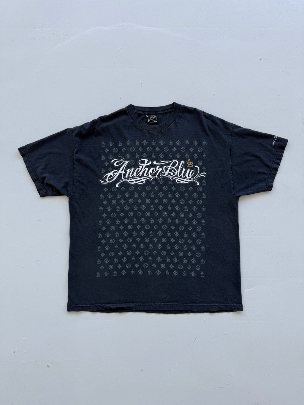 Black Anchor Blue 00's Vintage Y2K Graphic T-Shirt - XL