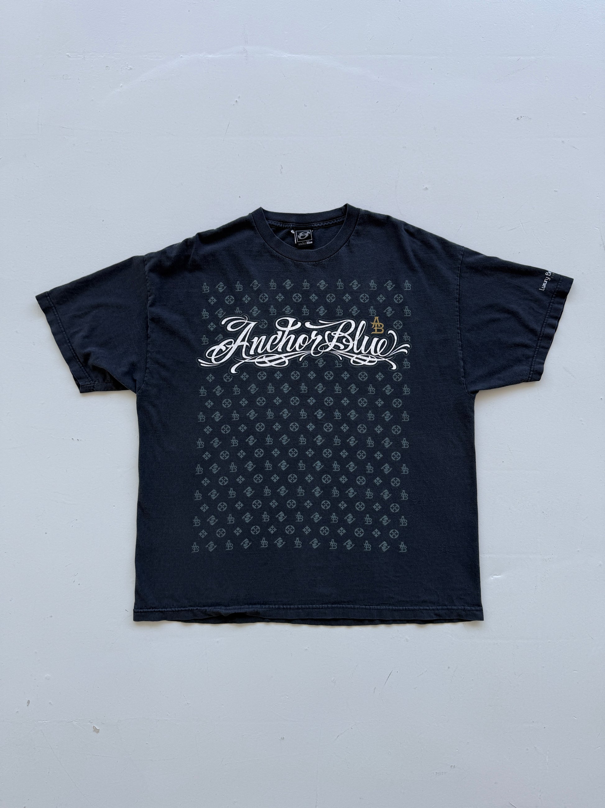 Black Anchor Blue 00's Vintage Y2K Graphic T-Shirt - XL