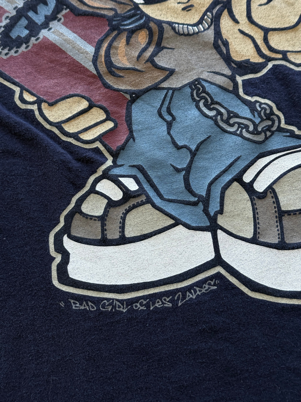 Navy Spirit Y2K Vintage Skate Graphic T-Shirt - Small